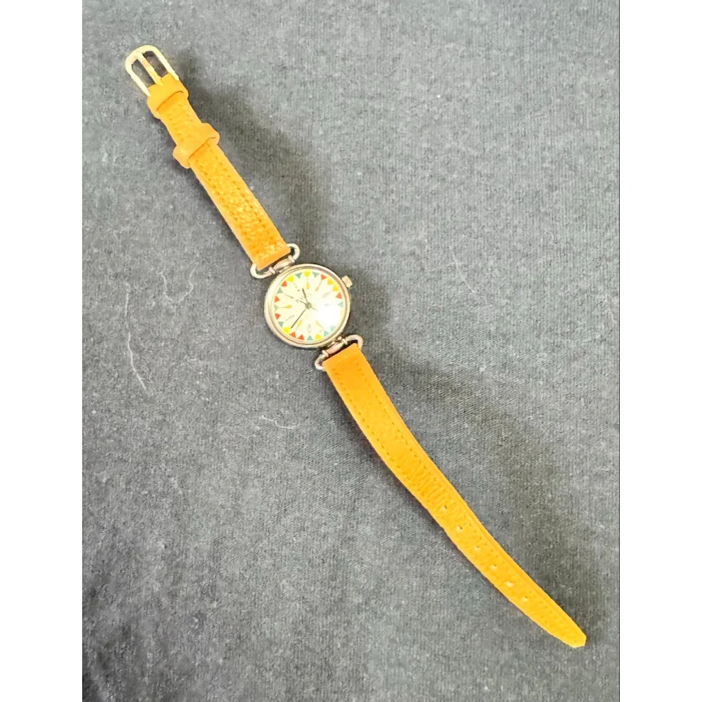 Rare Vintage Fossil Collection In Time Ladies Quartz Watch moon, star Feathers